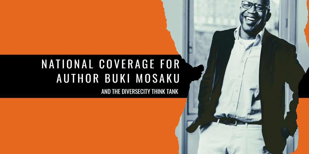 The author and race relations expert Buki Mosaku features in the national press. Here, Buki is pictured with the heading, "National Coverage for Author Buki Mosaku"
